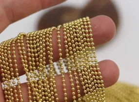 10 M. - 2.3mm Raw Brass Ball Chain - brs7 Z135