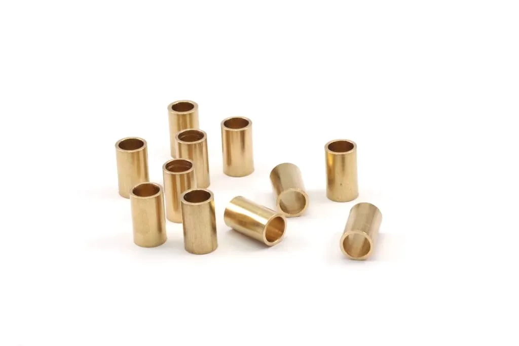 12 Raw Brass Industrial Tube Findings, (12x7mm) Y158