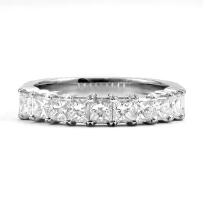 14K WHITE GOLD SHARED PRONG PRINCESS-CUT DIAMOND BAND 1.00CTW