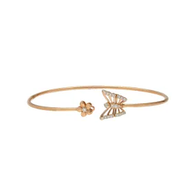 18K Rose Gold & 0.1 Carat Diamond Bangle (4gm)