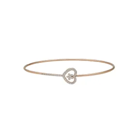 18K Rose Gold & 0.17 Carat Diamond Bangle (3.2gm)