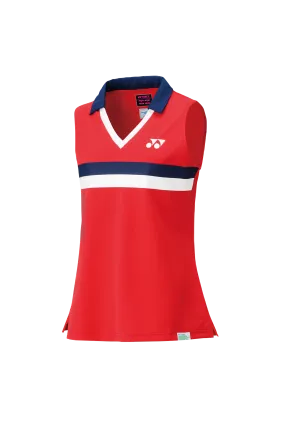 75TH Women's Sleeveless Polo Shirt 20627A [Ruby Red]