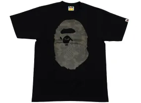 A Bathing Ape Asia Camo Big Ape Head Tee in Black xld