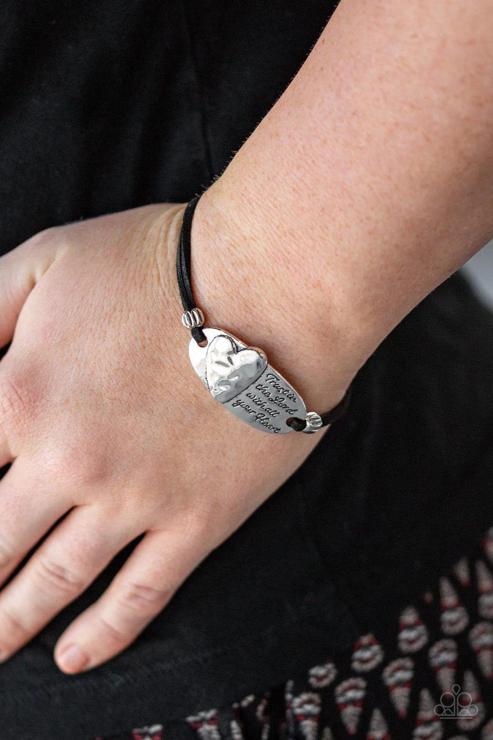 A Full Heart Silver Inspirational Bracelet - Paparazzi Accessories