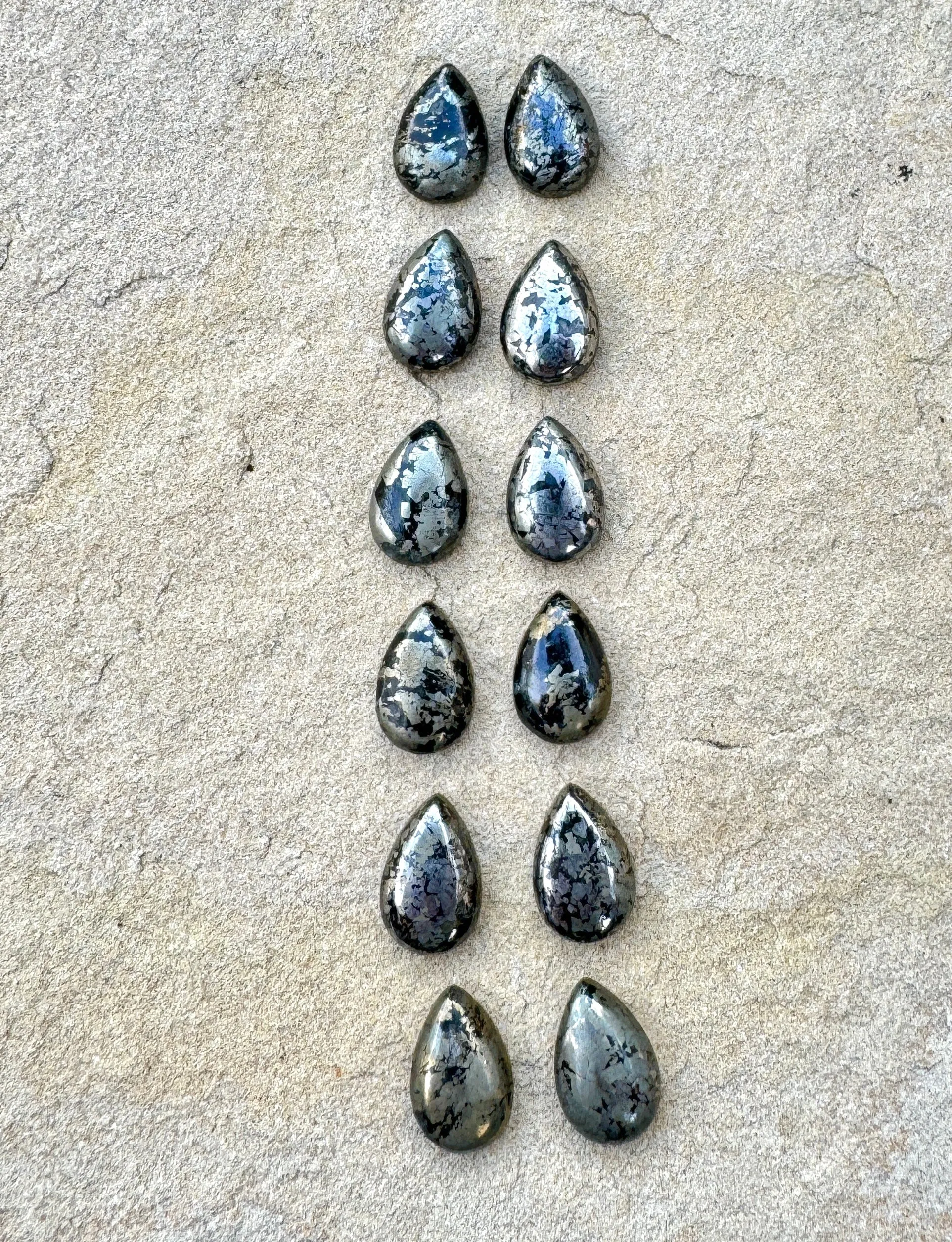 Apache Gold (Arizona) 10x15mm Teardrop Cabochons, Package of 2 stones