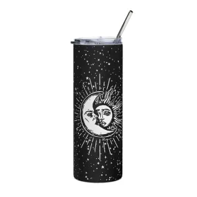 Astral Stainless Steel Tumbler - Comes with lid & metal straw, Gothic Grunge Drinkware, Gym Yoga Essentials - 20oz/600ml