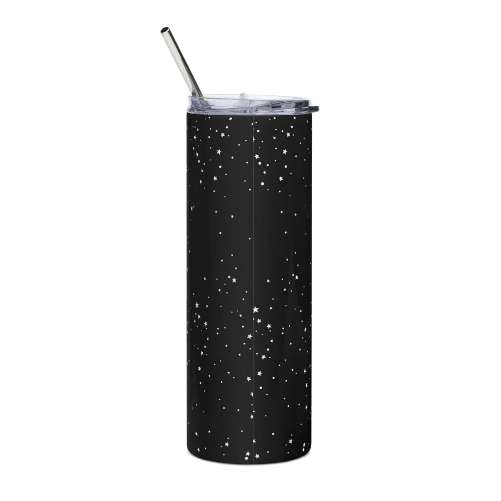 Astral Stainless Steel Tumbler - Comes with lid & metal straw, Gothic Grunge Drinkware, Gym Yoga Essentials - 20oz/600ml