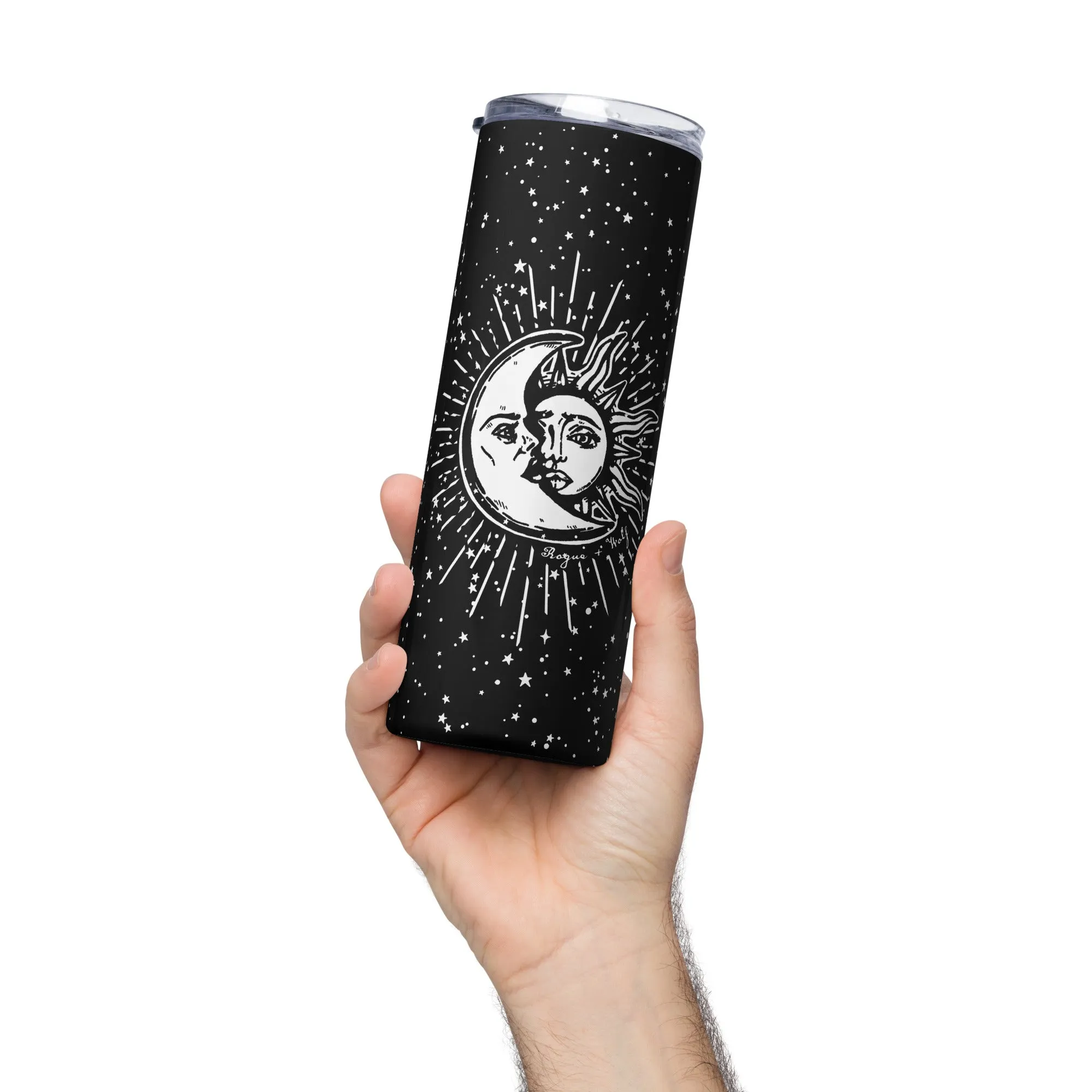 Astral Stainless Steel Tumbler - Comes with lid & metal straw, Gothic Grunge Drinkware, Gym Yoga Essentials - 20oz/600ml