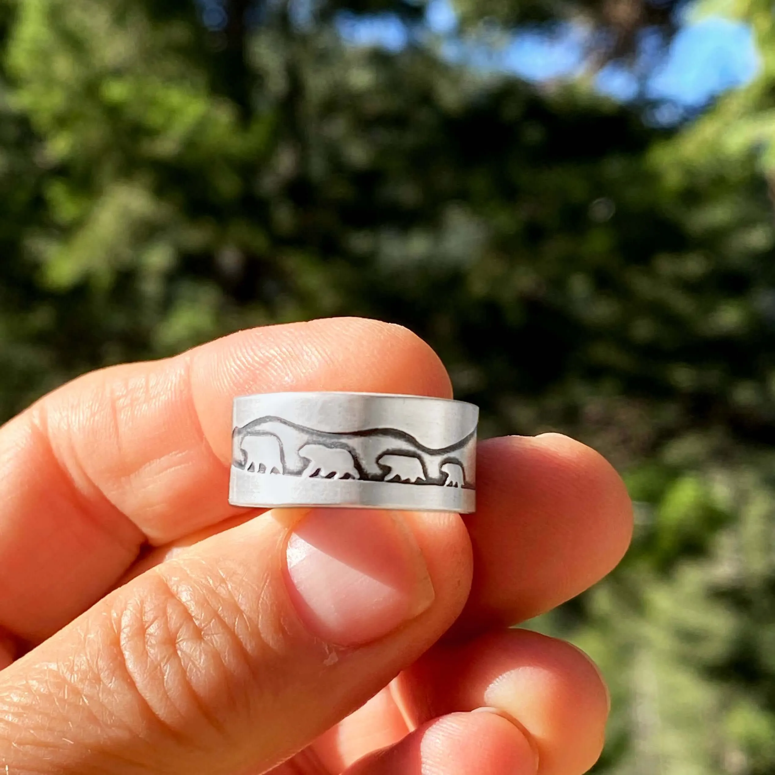 Bears on a Hike Adjustable Ring