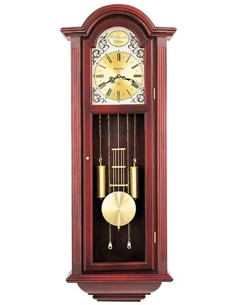 Bulova Tatianna - Chiming Pendulum Wall Clock - Solid Wood Case