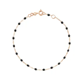 Classic Gigi Black bracelet, Rose Gold, 6.7"