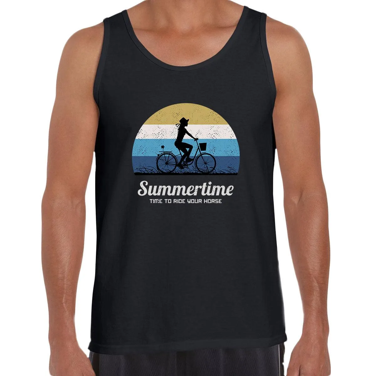 Cycling Summertime - Time to Ride Bicycle Racer Road Adult Unisex Tank Top