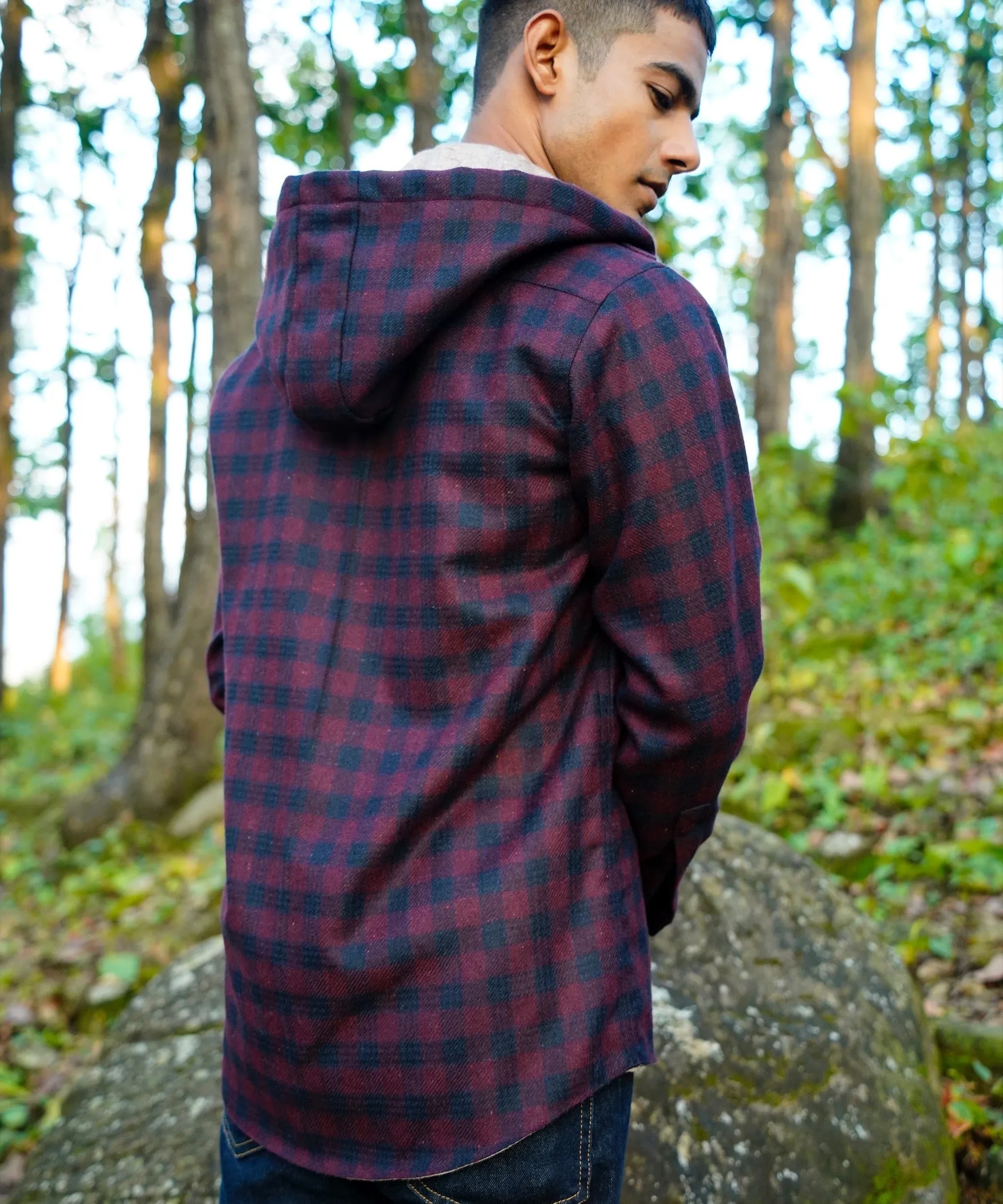 Deep Red Woollen Overshirt