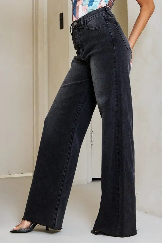 Did She Really High Waisted Wide Leg Jeans [online exclusive]