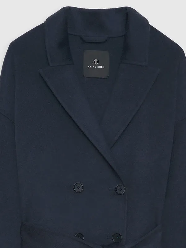 Dylan Maxi Coat in Navy