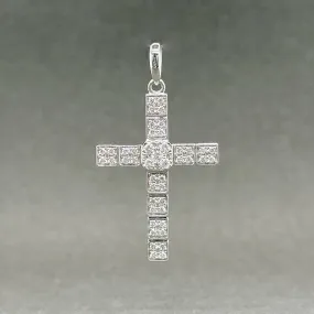 Estate 14K W Gold 0.36ctw H-I/SI2-I1 Diamond Cross Pendant