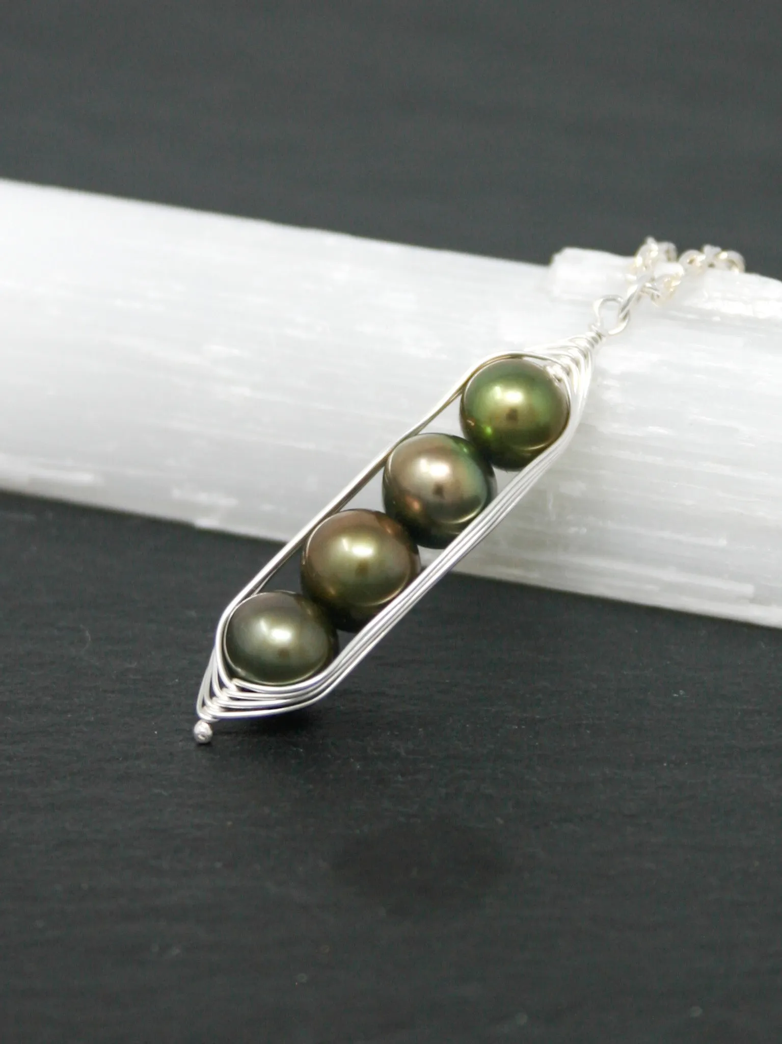 Four peas in a pod necklace  [made to order]