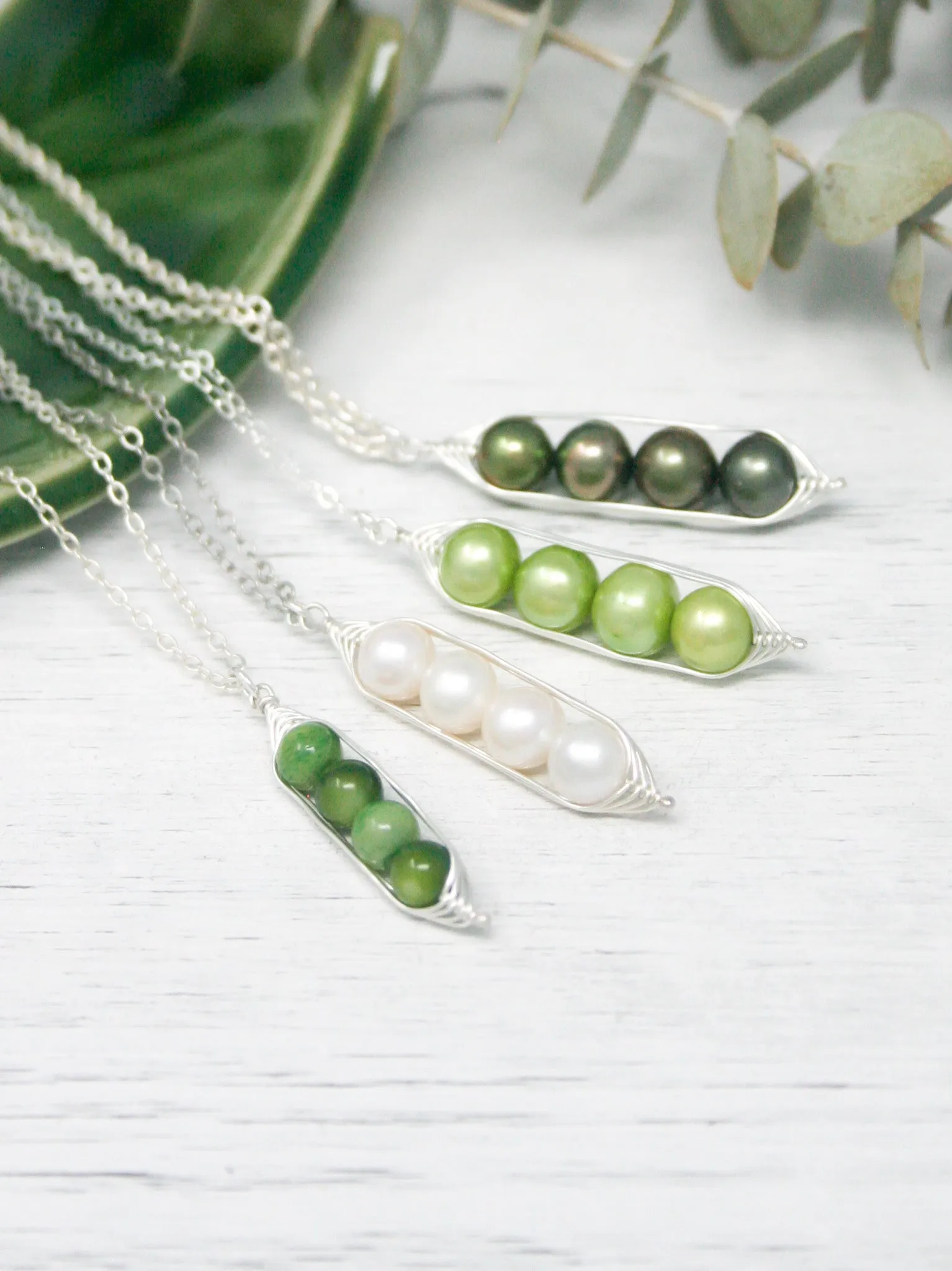 Four peas in a pod necklace  [made to order]