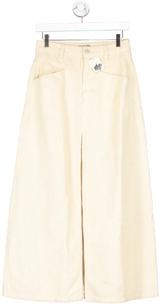 Free People Cream Come As You Are Cord Skirt UK 6