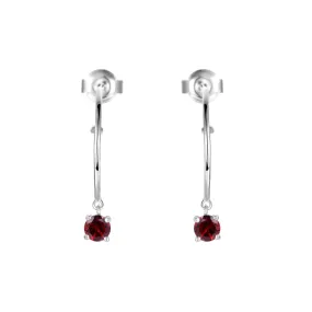 Garnet Open Hoop Earrings