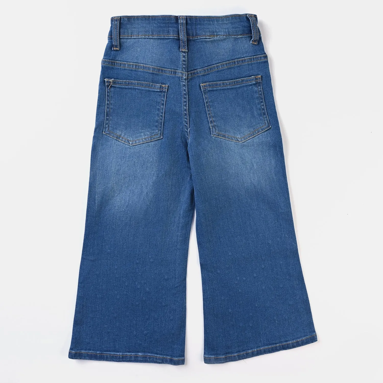 Girls Denim Stretch Culotte -Mid Blue