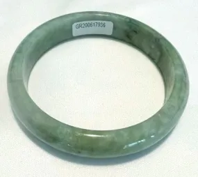 Gorgeous Green Burmese Jadeite Bangle Bracelet 59 mm Grade A  Certificate (G7436)