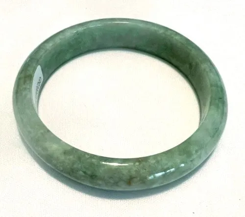 Gorgeous Green Burmese Jadeite Bangle Bracelet 59 mm Grade A  Certificate (G7436)