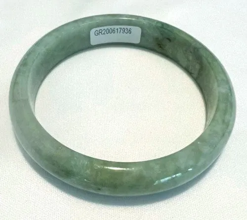 Gorgeous Green Burmese Jadeite Bangle Bracelet 59 mm Grade A  Certificate (G7436)