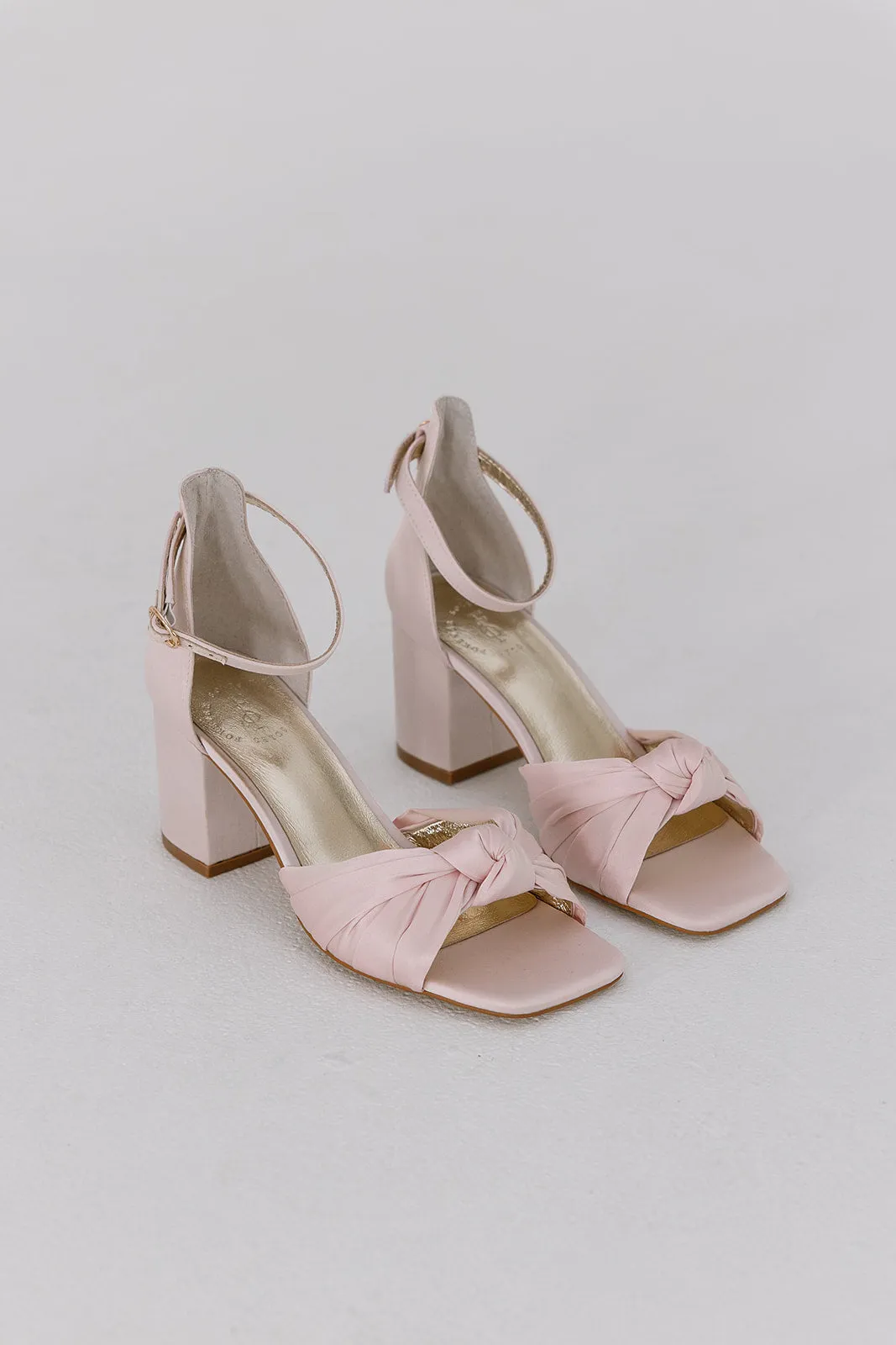 HONEY - PINK BOW SATIN WEDDING SHOES