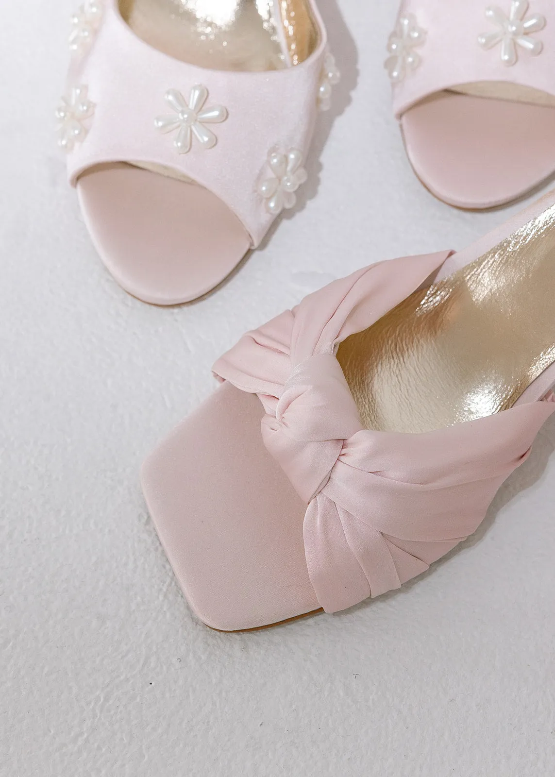 HONEY - PINK BOW SATIN WEDDING SHOES