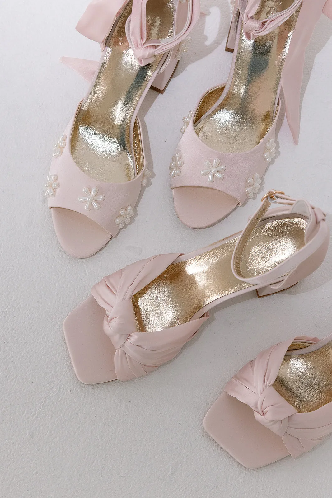 HONEY - PINK BOW SATIN WEDDING SHOES