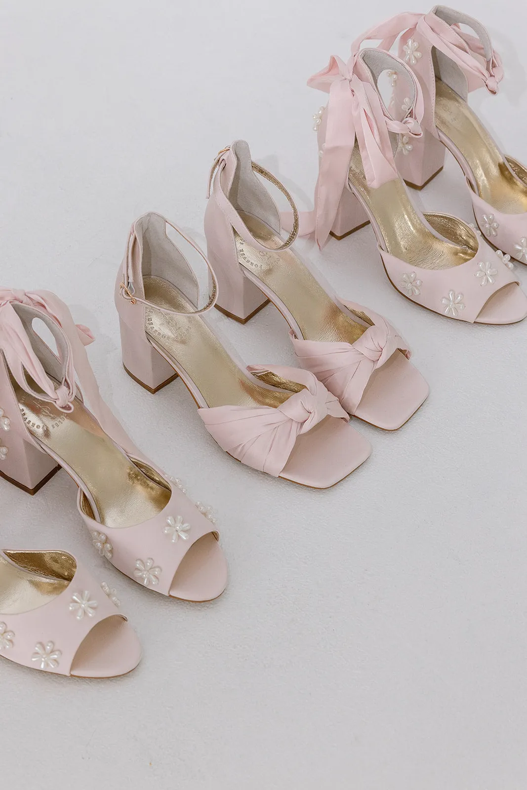 HONEY - PINK BOW SATIN WEDDING SHOES