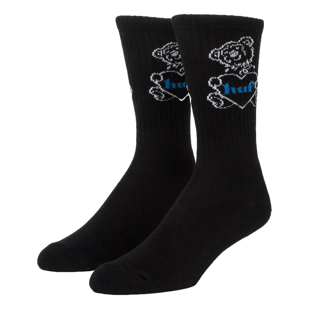 HUF LOVE SUCKS CREW SOCK-BLACK