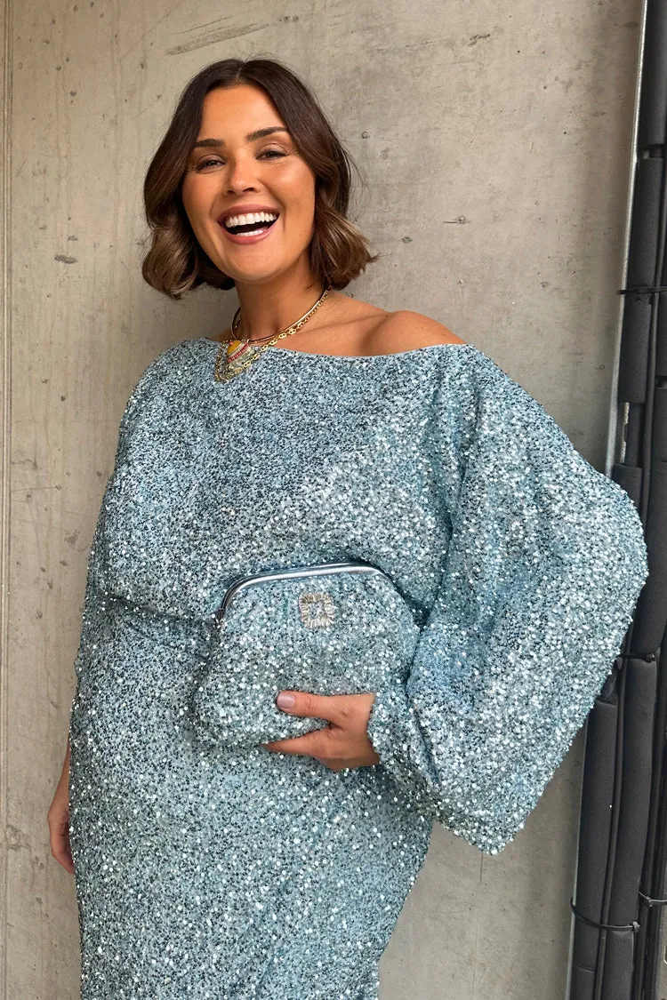 Ice Blue Sequin Tilly Top