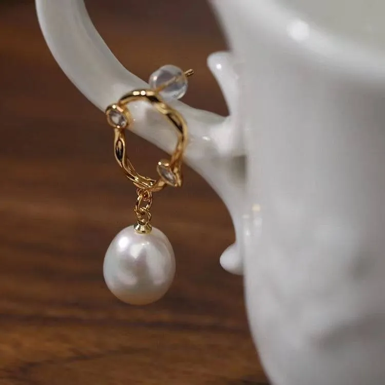 Irregular Pearl Drop Earrings