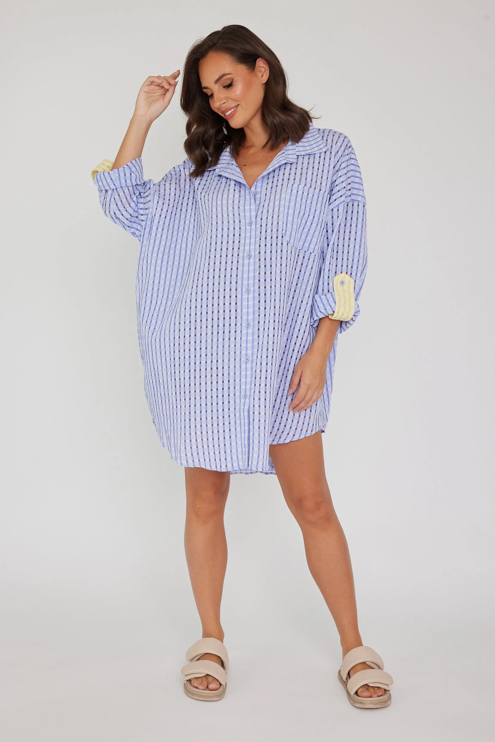 IZZY Dress Chequer Lilac