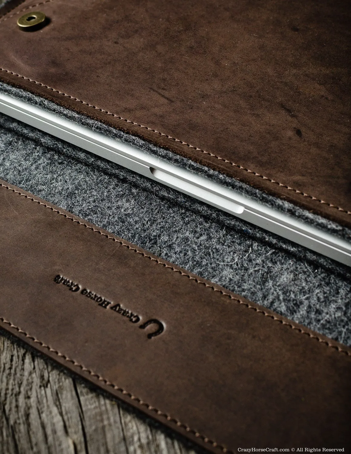 Leather MacBook Pro/Air Case | Wood Brown