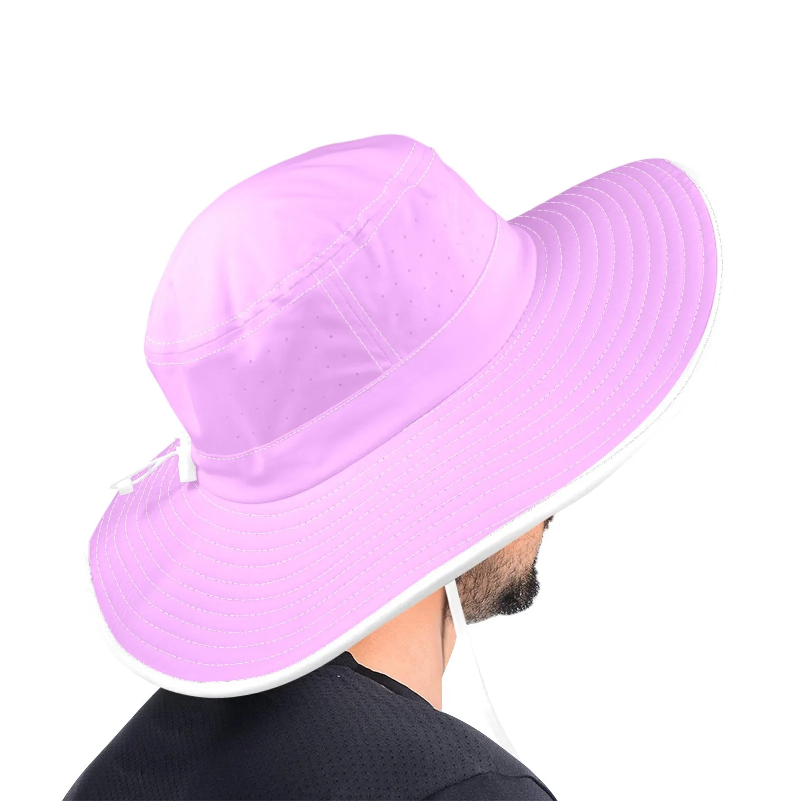 light purple pink solid Wide Brim Bucket Hat