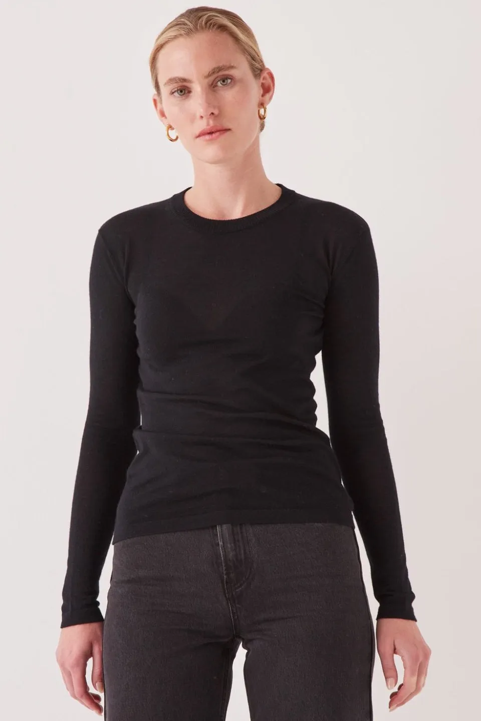 Lightweight Black Super Soft Wool Knit