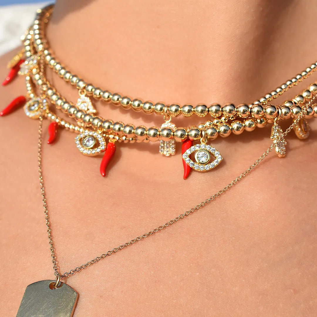 Limited Edition Chilli, Evil Eye, Hamsa Necklace