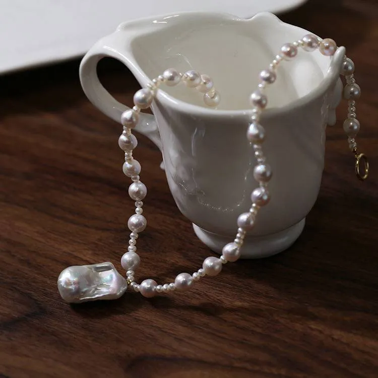 Luxe Full Large Baroque Pearl Necklace