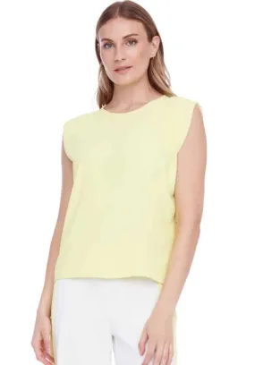 MAYLEE SOLID VEGAN SILK SLEEVELESS TOP (LIME) - TYLER MADISON