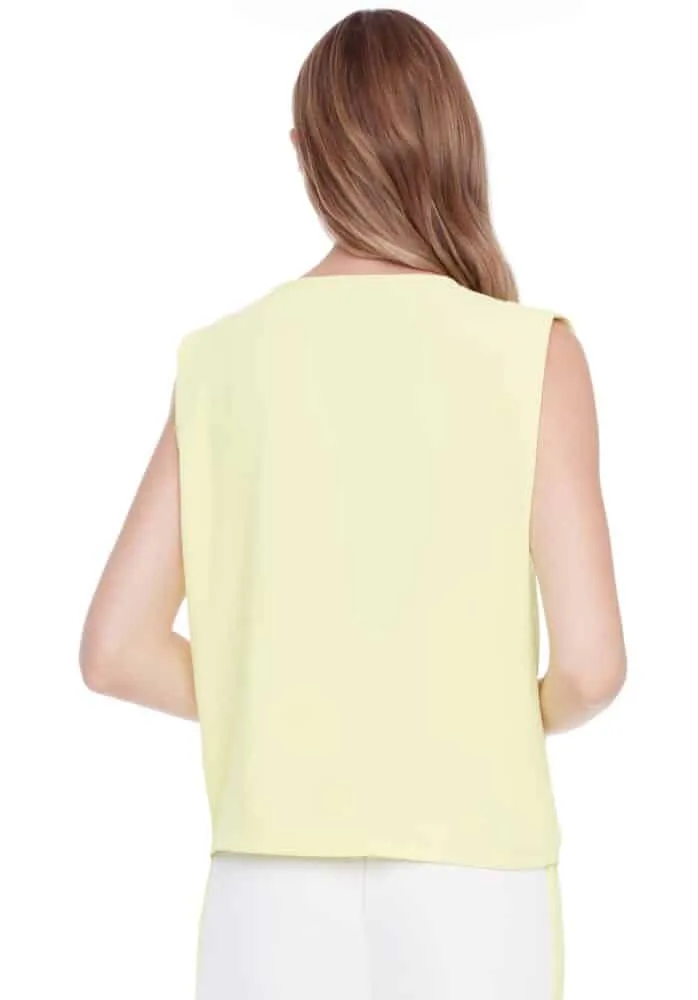 MAYLEE SOLID VEGAN SILK SLEEVELESS TOP (LIME) - TYLER MADISON