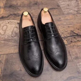 Men's British Carved Style Genuine Leather Shoes