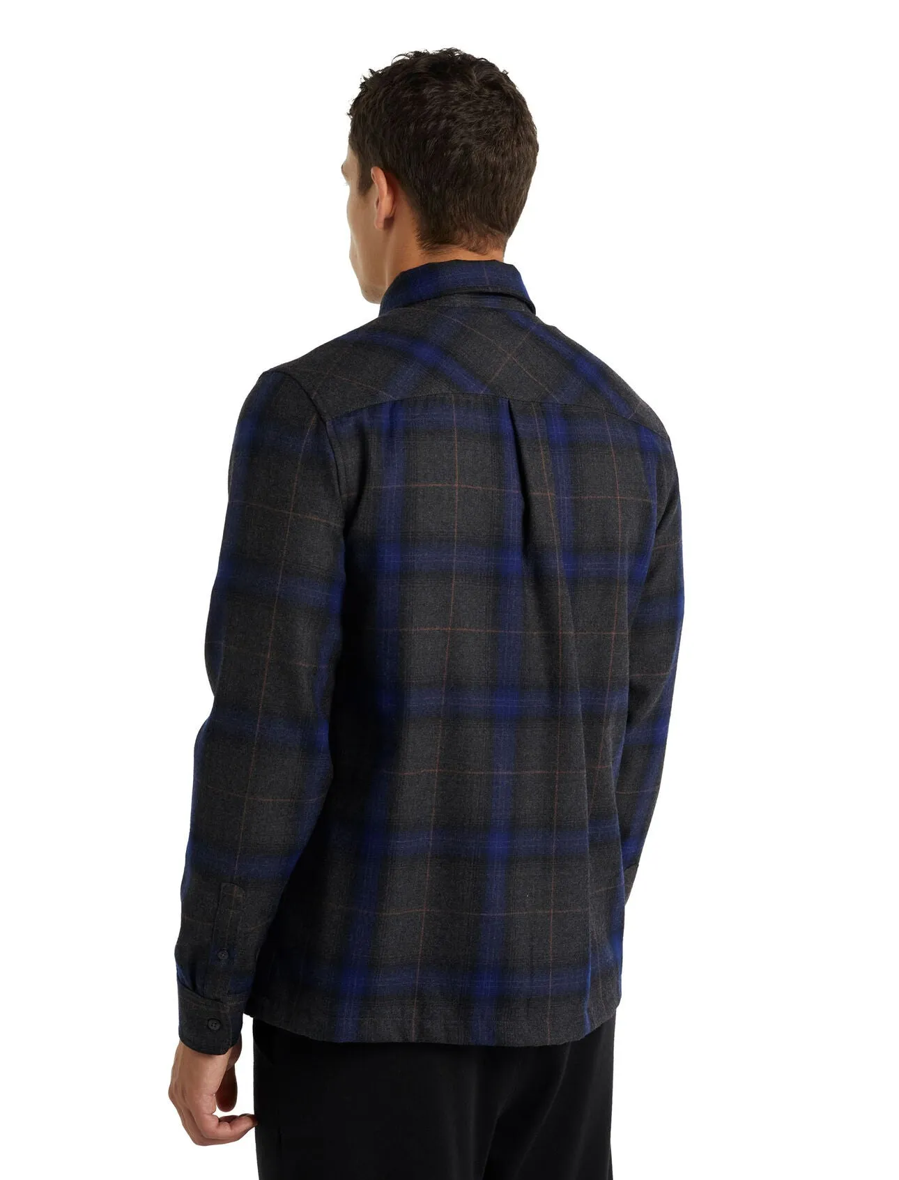 Mens Dawnder LS Flannel Shirt Plaid  - Jet Heather