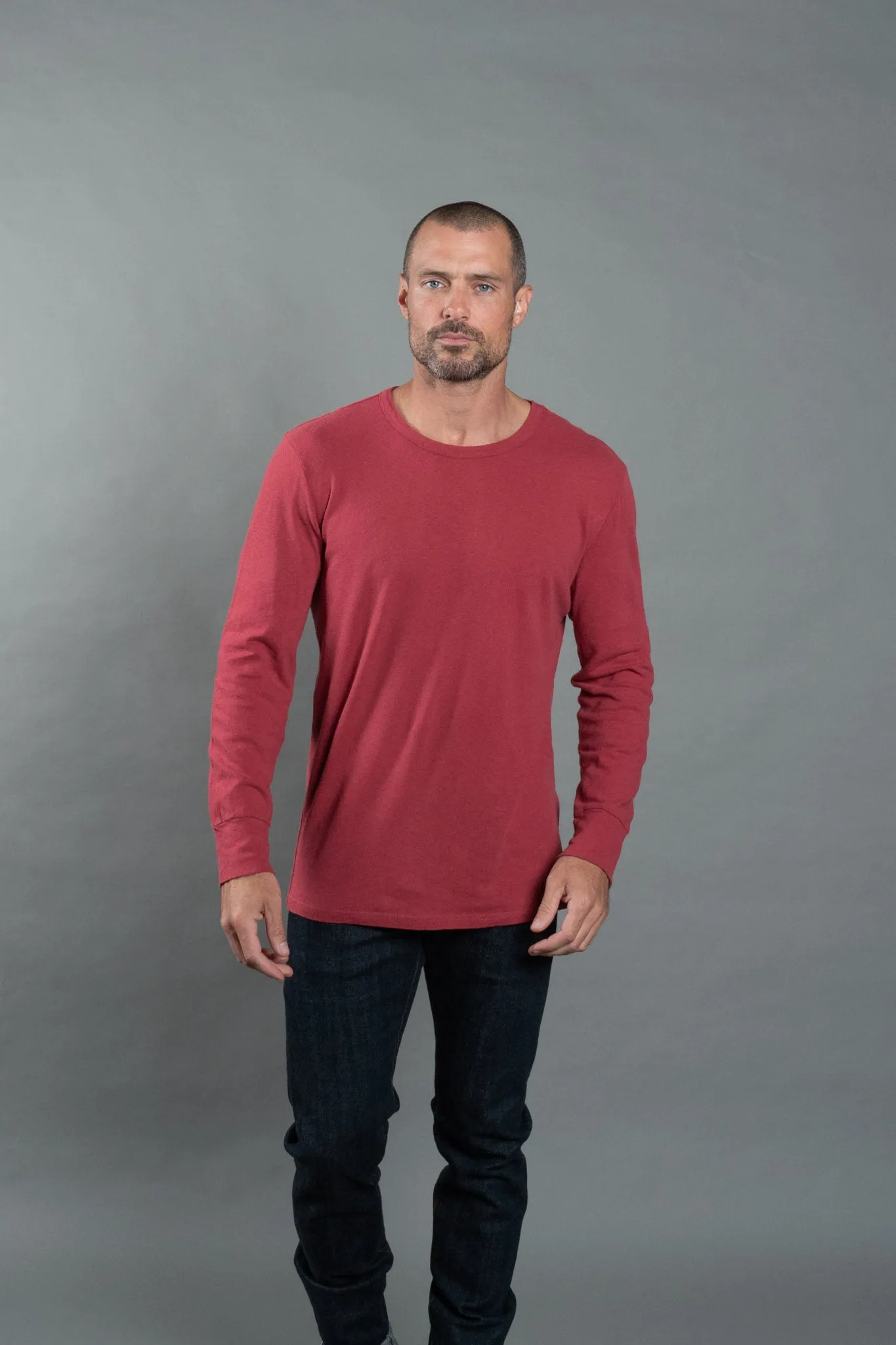 Men's Linen Blend Wide Cuff Long Sleeve Tee