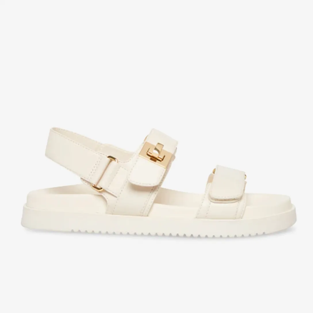 Mona Natural Leather Sandal (Bone)