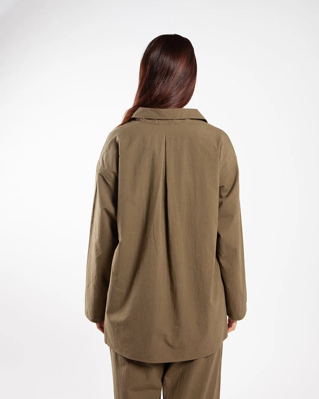 nanamica Cotton Wool Pullover Shirt Khaki