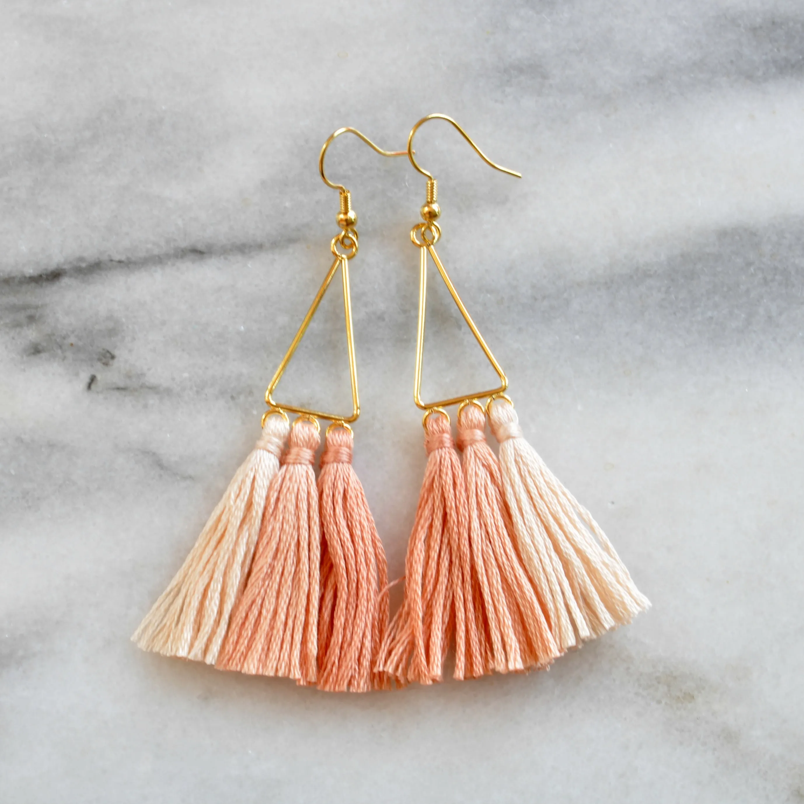 Ombre Blush Tassel Earrings