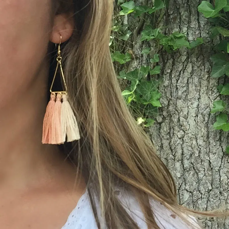 Ombre Blush Tassel Earrings